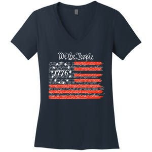 We The People American Flag Constitution Women's V-Neck T-Shirt