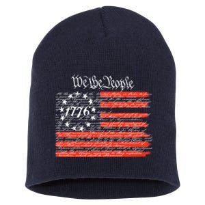 We The People American Flag Constitution Short Acrylic Beanie