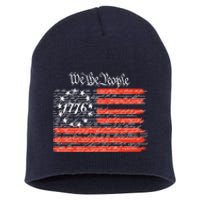 We The People American Flag Constitution Short Acrylic Beanie