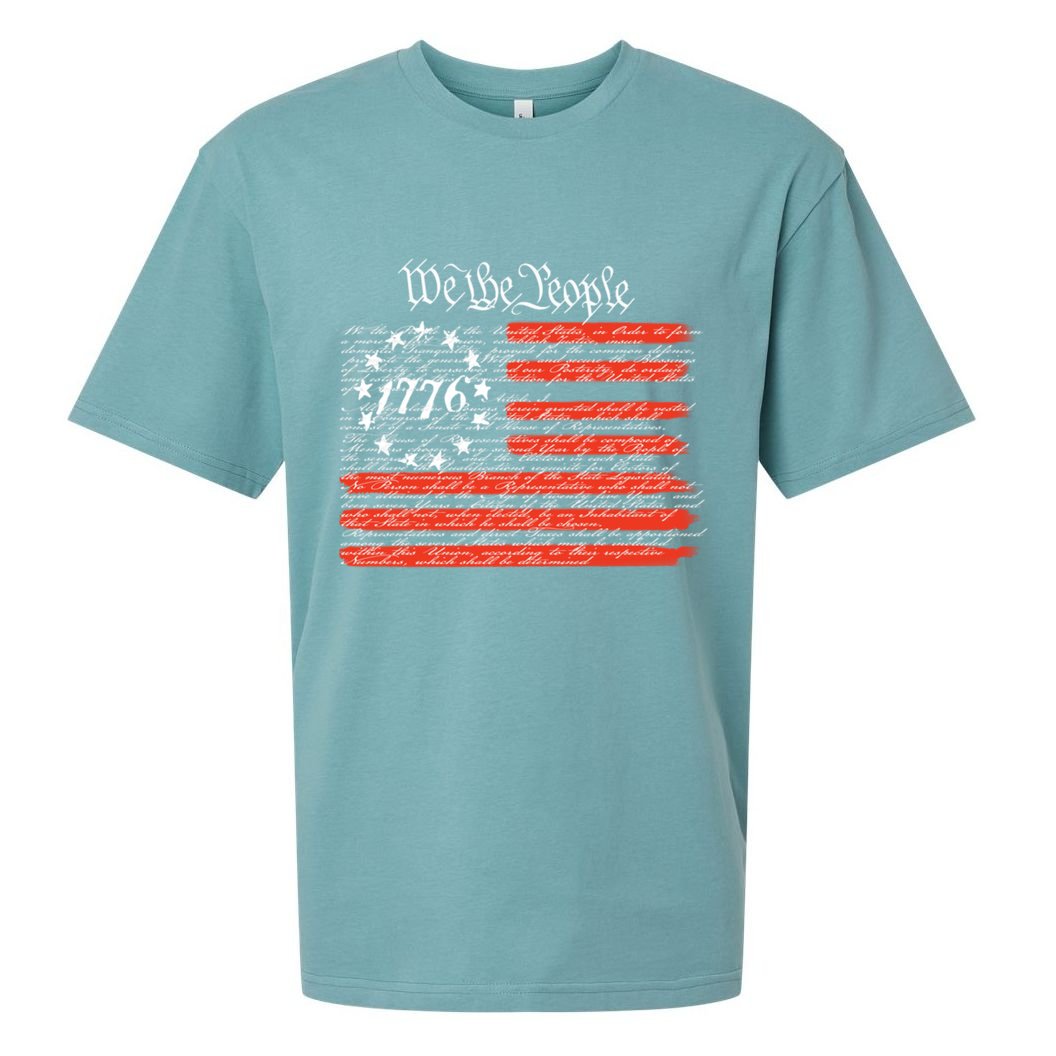 We The People American Flag Constitution Sueded Cloud Jersey T-Shirt