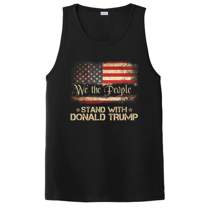 We The People Stand With Donald Trump 2024 American Flag PosiCharge Competitor Tank