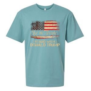 We The People Stand With Donald Trump 2024 American Flag Sueded Cloud Jersey T-Shirt