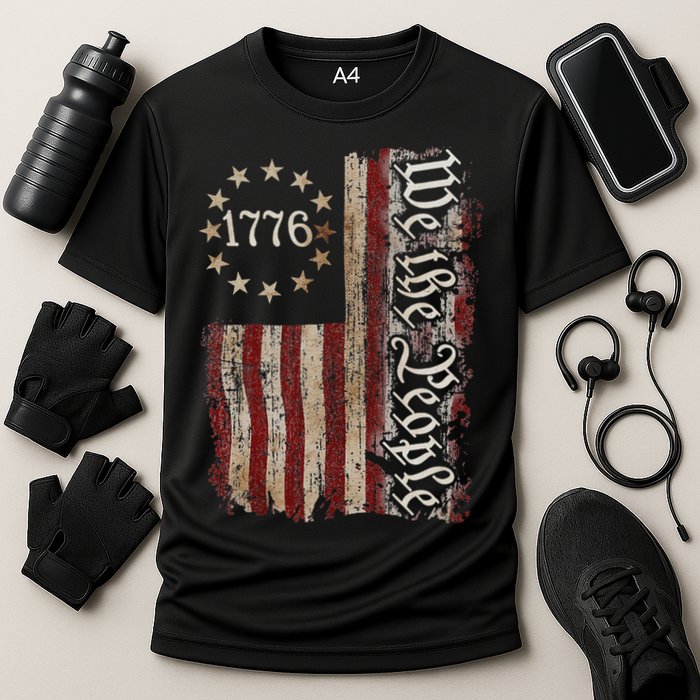 We The People 1776 American Flag 4th Of July  Cooling Performance Crew T-Shirt