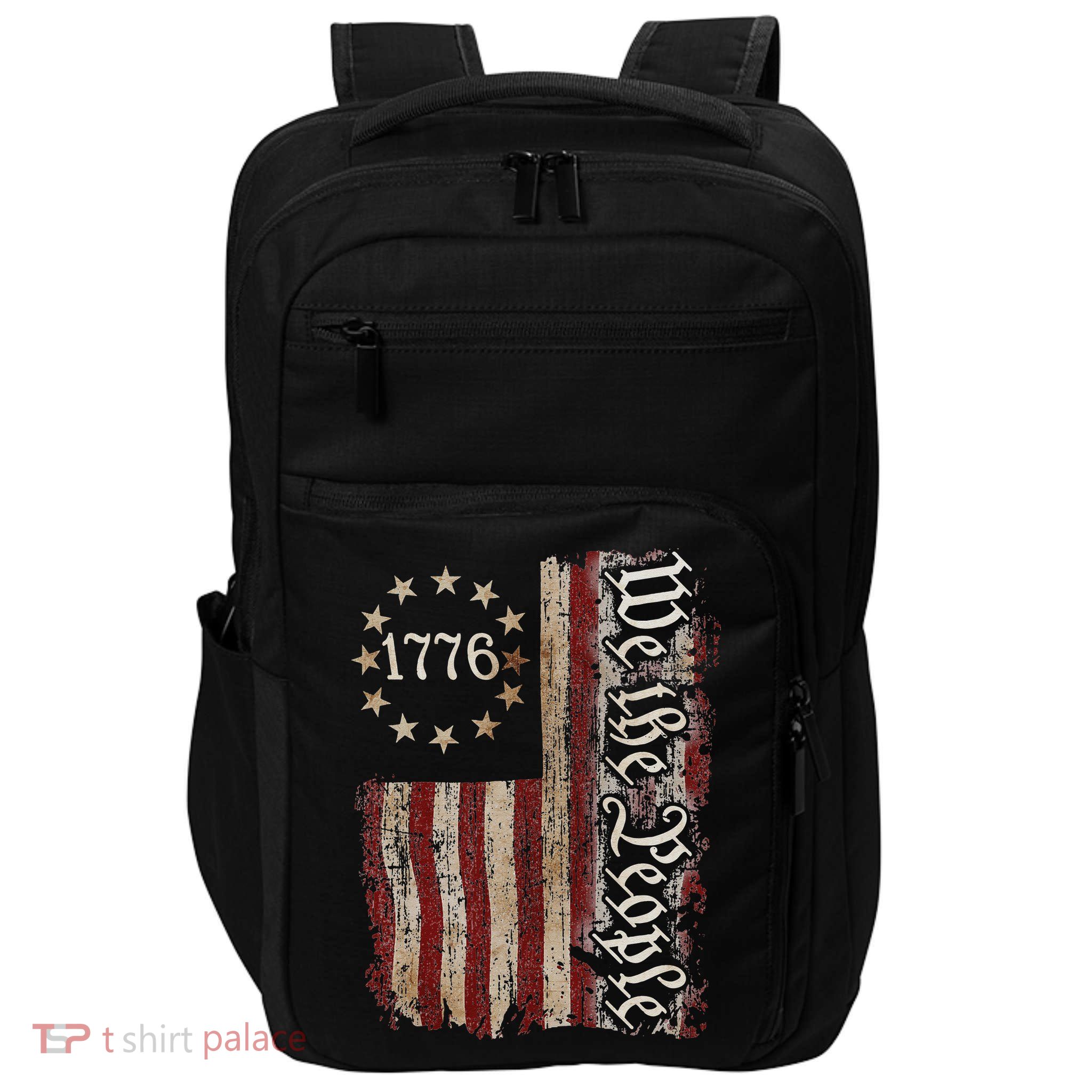 We The People 1776 American Flag 4th Of July  Impact Tech Backpack