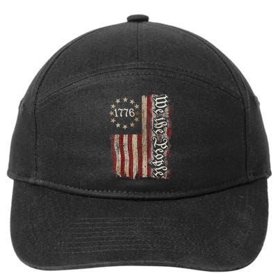 We The People 1776 American Flag 4th Of July  7-Panel Snapback Hat