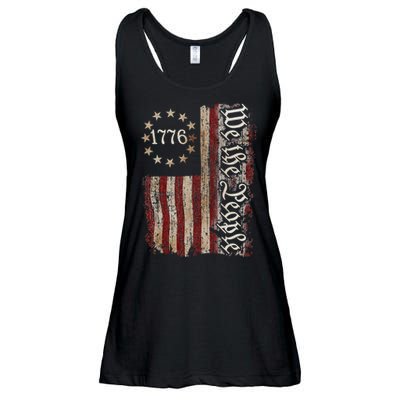 We The People 1776 American Flag 4th Of July  Ladies Essential Flowy Tank