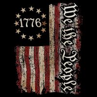 We The People 1776 American Flag 4th Of July  Flat Bill Trucker Hat