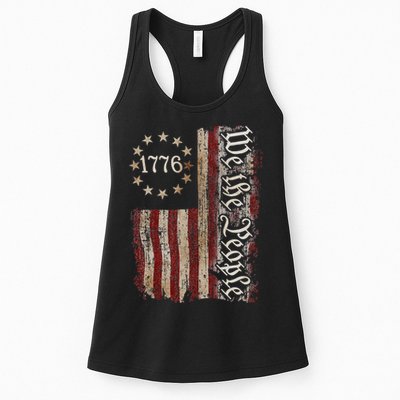We The People 1776 American Flag 4th Of July  Womens Tank Top