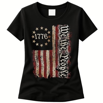 We The People 1776 American Flag 4th Of July  Womens T-Shirt