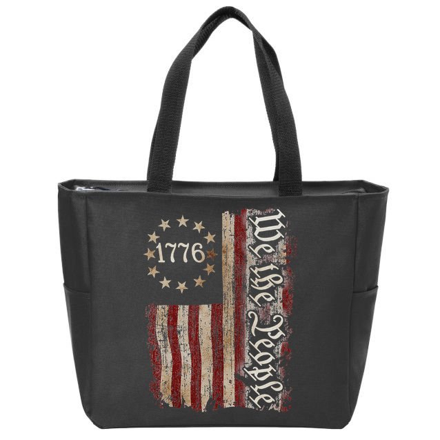 We The People 1776 American Flag 4th Of July  Zip Tote Bag