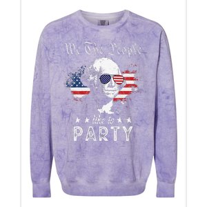 We The People Like To Party george washington 4th of july Colorblast Crewneck Sweatshirt