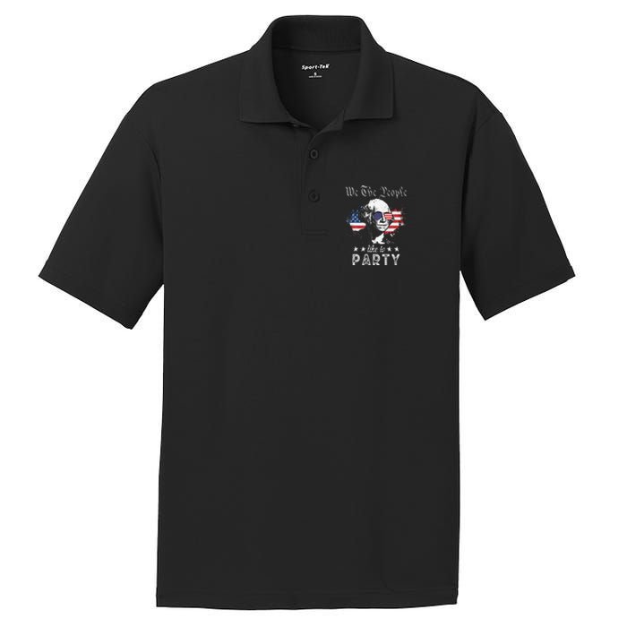 We The People Like To Party george washington 4th of july PosiCharge RacerMesh Polo