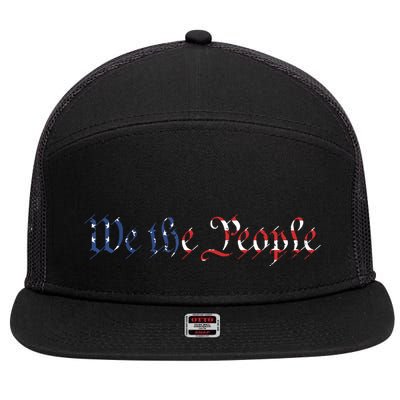 We The People US Constitution 1776 Freedom American Flag 7 Panel Mesh Trucker Snapback Hat