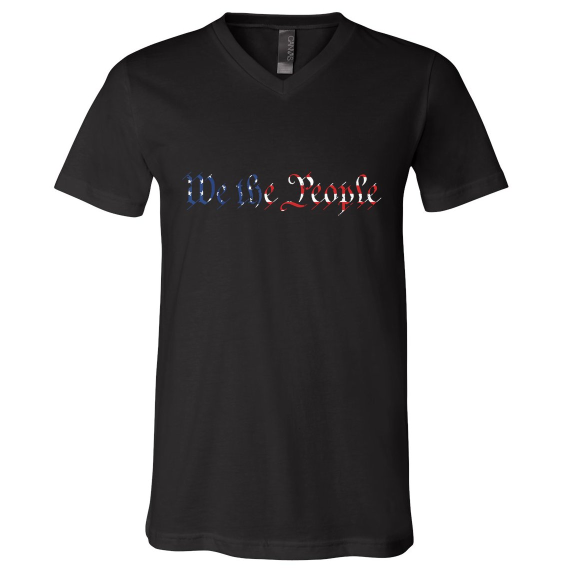 We The People US Constitution 1776 Freedom American Flag V-Neck T-Shirt