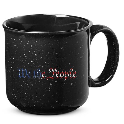 We The People US Constitution 1776 Freedom American Flag 15oz Campfire Ceramic Mug