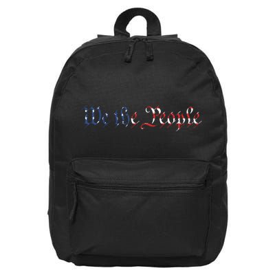 We The People US Constitution 1776 Freedom American Flag 16 in Basic Backpack