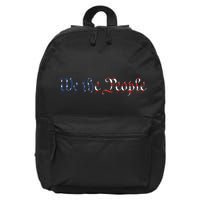 We The People US Constitution 1776 Freedom American Flag 16 in Basic Backpack