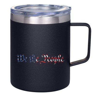 We The People US Constitution 1776 Freedom American Flag 12oz Stainless Steel Coffee Mug