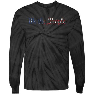 We The People US Constitution 1776 Freedom American Flag Tie-Dye Long Sleeve Shirt