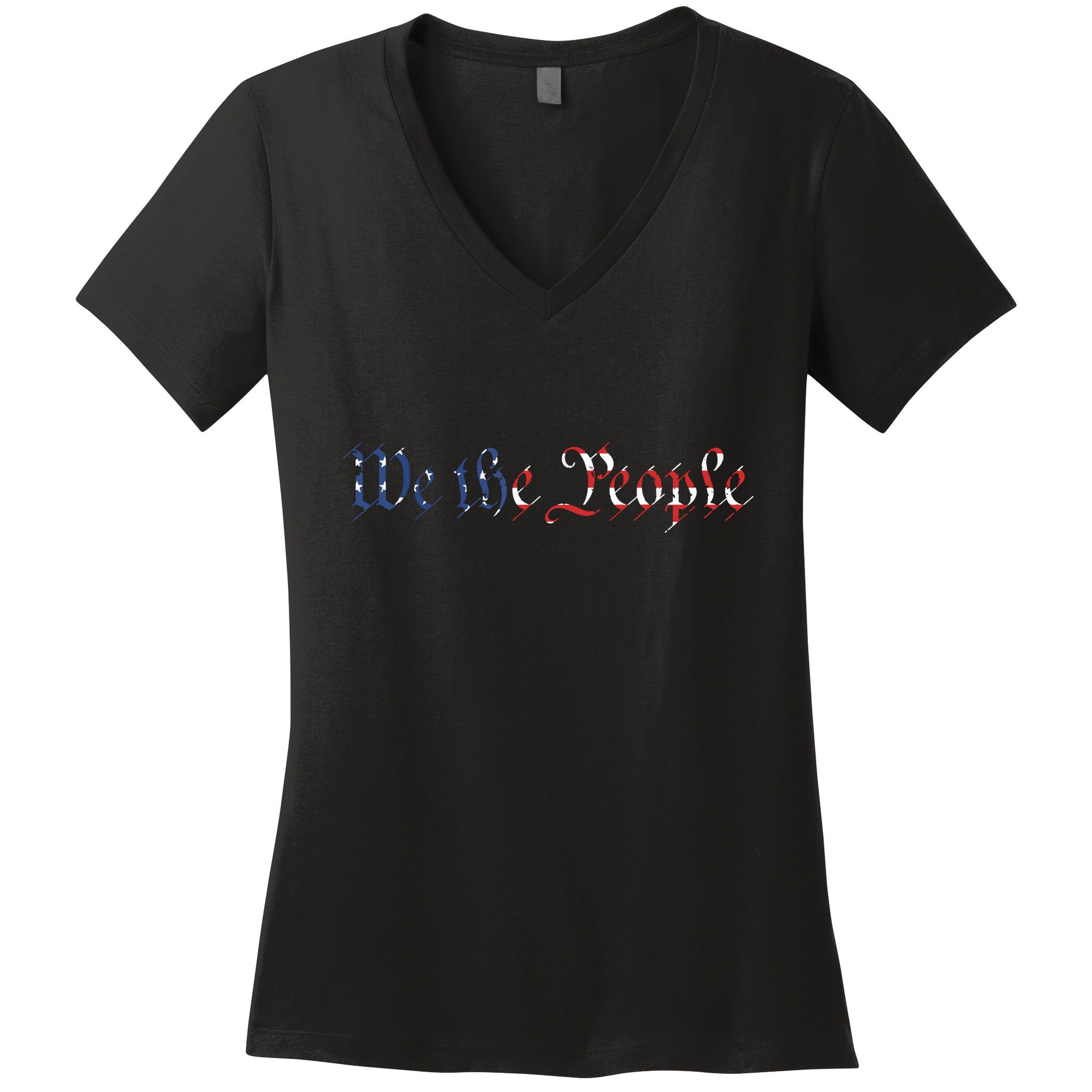 We The People US Constitution 1776 Freedom American Flag Women's V-Neck T-Shirt