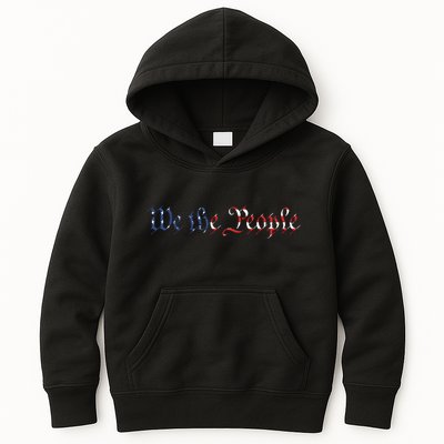 We The People US Constitution 1776 Freedom American Flag Kids Hoodie