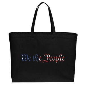 We The People US Constitution 1776 Freedom American Flag Cotton Canvas Jumbo Tote