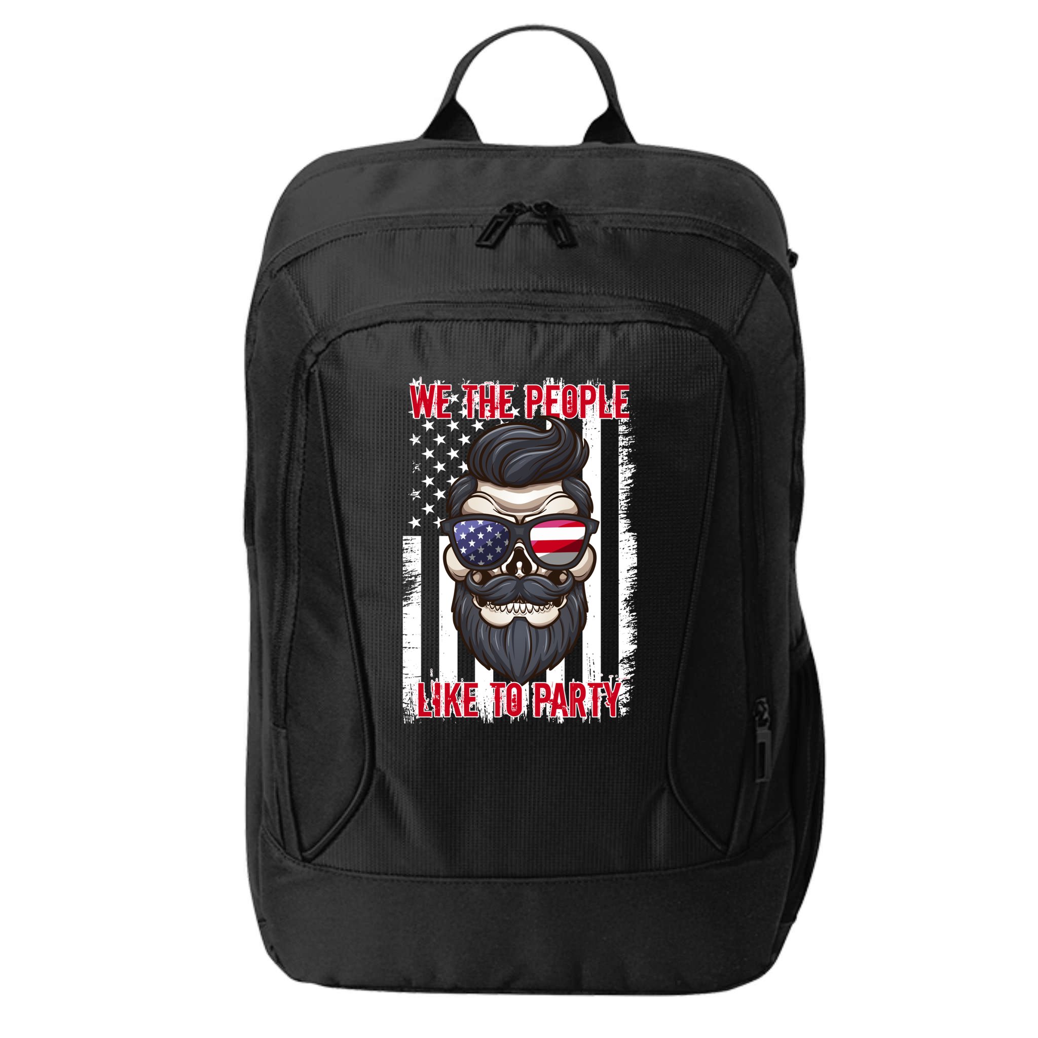 We The People Like To Party 4th Of July American Beard Skull Cute Gift City Backpack