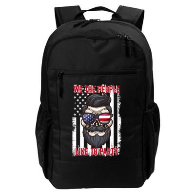 We The People Like To Party 4th Of July American Beard Skull Cute Gift Backpack