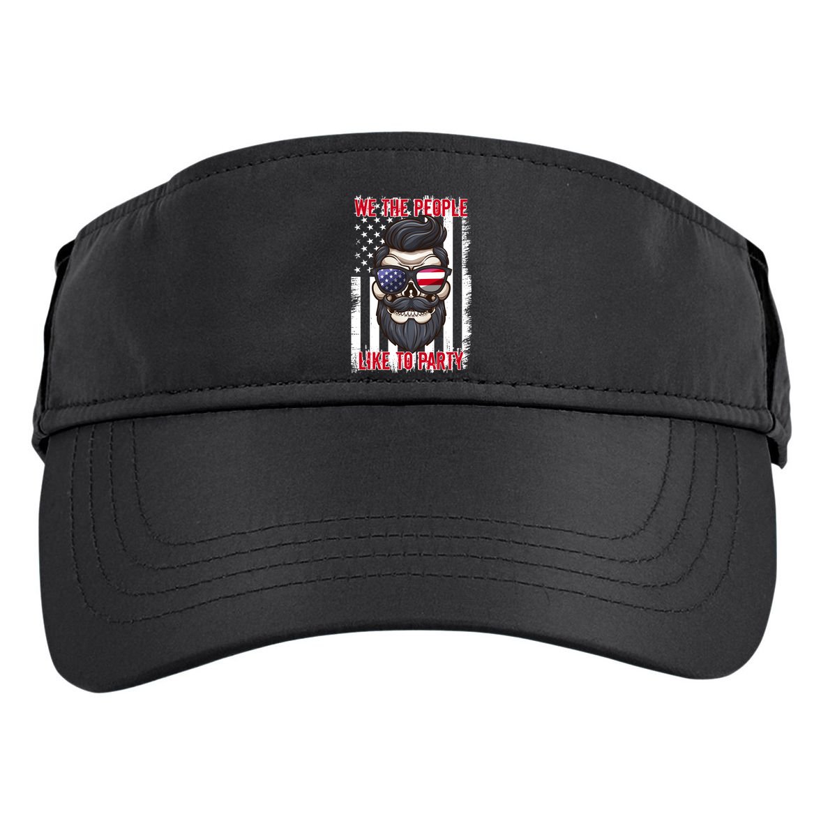 We The People Like To Party 4th Of July American Beard Skull Cute Gift Adult Drive Performance Visor