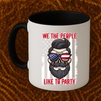 We The People Like To Party 4th Of July American Beard Skull Cute Gift Mug