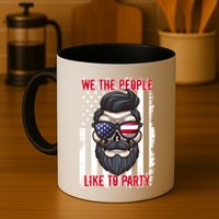We The People Like To Party 4th Of July American Beard Skull Cute Gift Mug