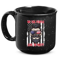 We The People Like To Party 4th Of July American Beard Skull Cute Gift 15oz Campfire Ceramic Mug