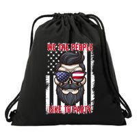 We The People Like To Party 4th Of July American Beard Skull Cute Gift Drawstring Bag