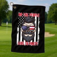 We The People Like To Party 4th Of July American Beard Skull Cute Gift Golf Towel