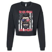 We The People Like To Party 4th Of July American Beard Skull Cute Gift Cropped Pullover Crew