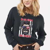 We The People Like To Party 4th Of July American Beard Skull Cute Gift Cropped Pullover Crew