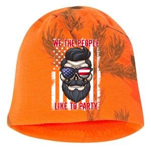 We The People Like To Party 4th Of July American Beard Skull Cute Gift Kati - Camo Knit Beanie