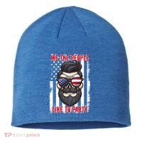 We The People Like To Party 4th Of July American Beard Skull Cute Gift Sustainable Beanie
