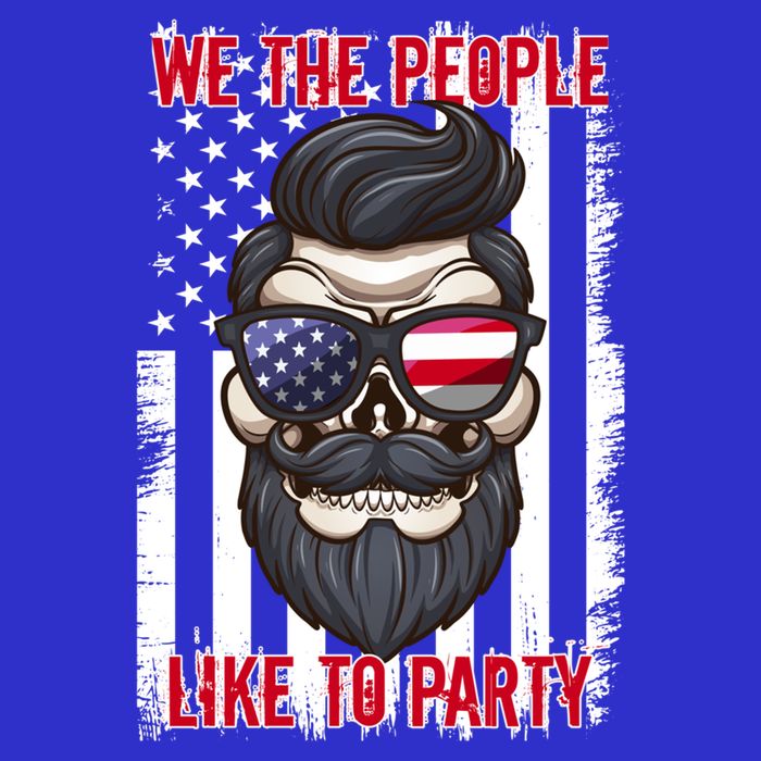 We The People Like To Party 4th Of July American Beard Skull Cute Gift 16 in Basic Backpack