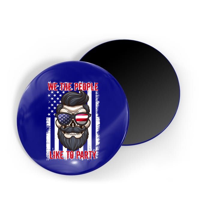 We The People Like To Party 4th Of July American Beard Skull Cute Gift Magnet