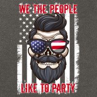 We The People Like To Party 4th Of July American Beard Skull Cute Gift Cotton Canvas Backpack