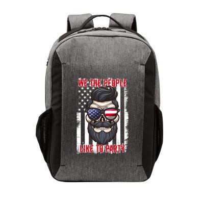 We The People Like To Party 4th Of July American Beard Skull Cute Gift Vector Backpack