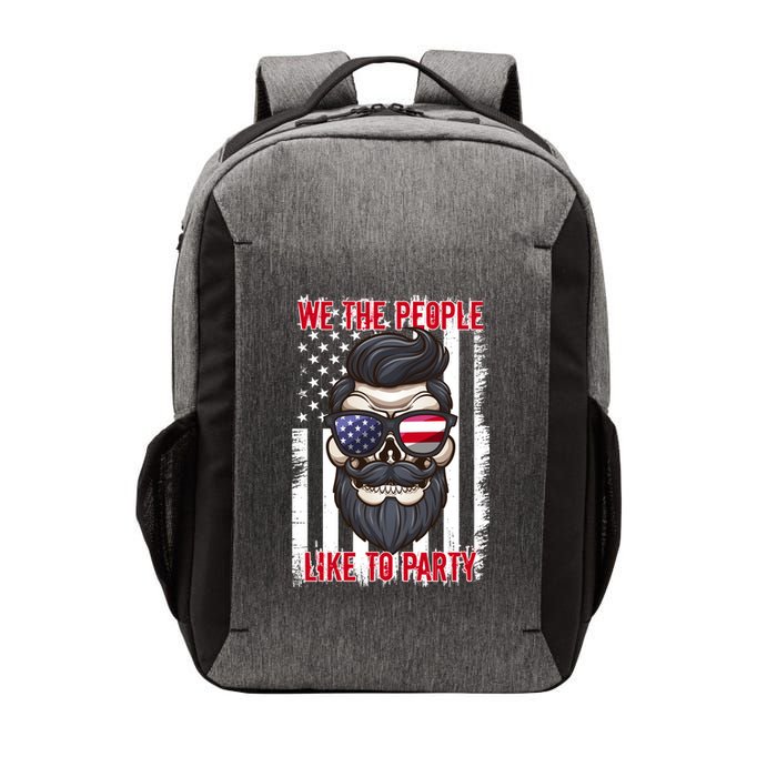 We The People Like To Party 4th Of July American Beard Skull Cute Gift Vector Backpack