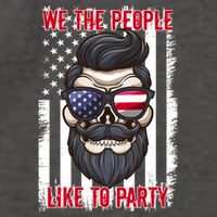 We The People Like To Party 4th Of July American Beard Skull Cute Gift Vector Backpack
