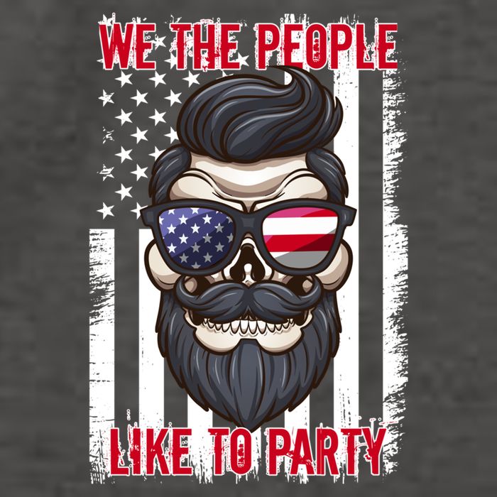 We The People Like To Party 4th Of July American Beard Skull Cute Gift Vector Backpack