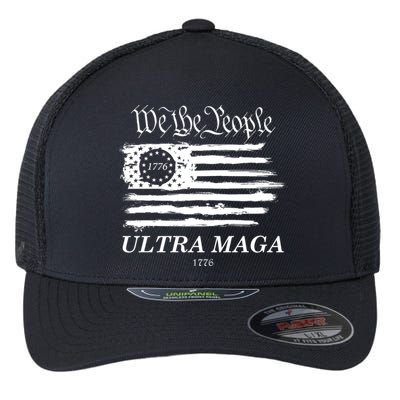 We The People Ultra MAGA Proud Betsy Ross 1776 Flag Flexfit Unipanel Trucker Cap