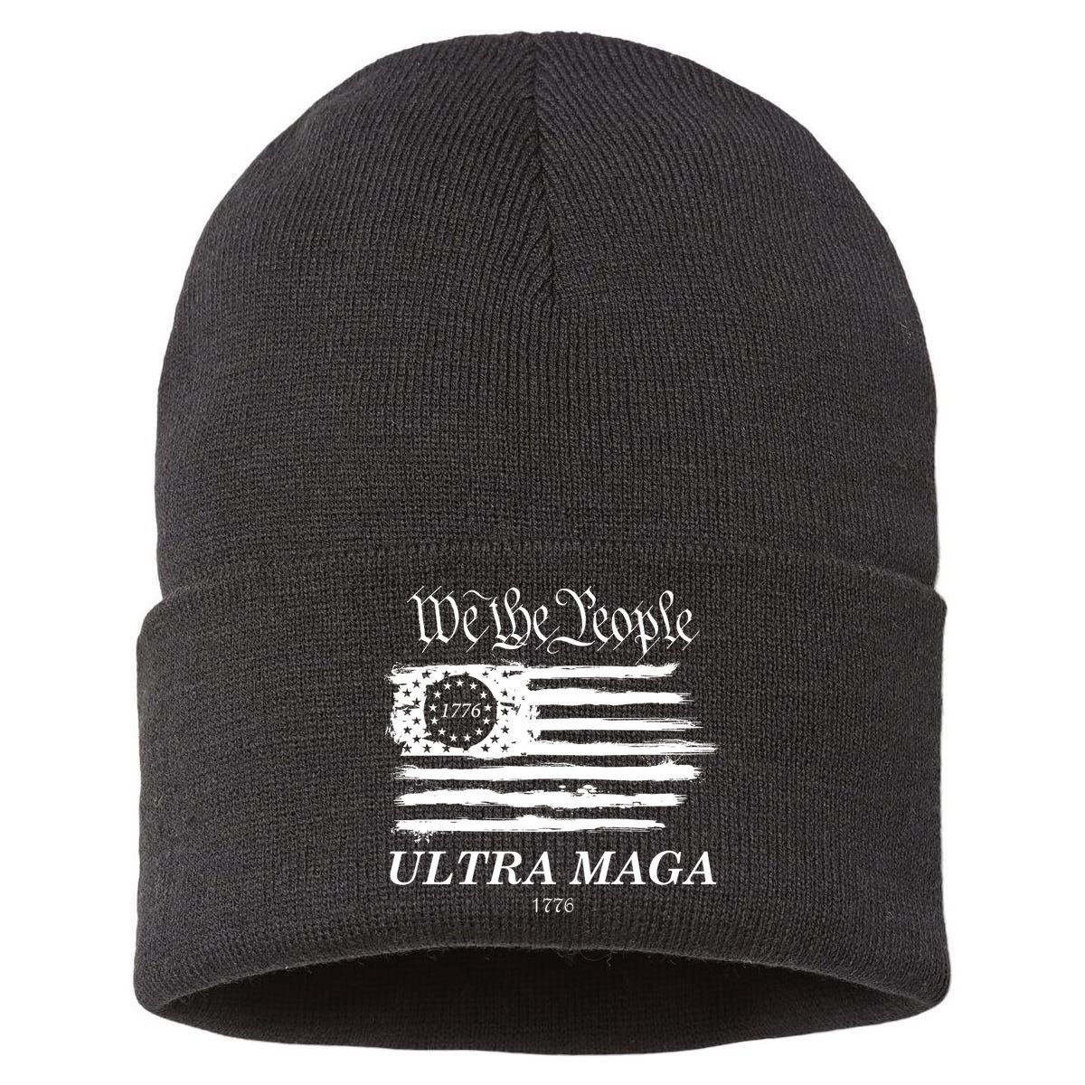 We The People Ultra MAGA Proud Betsy Ross 1776 Flag Sustainable Knit Beanie