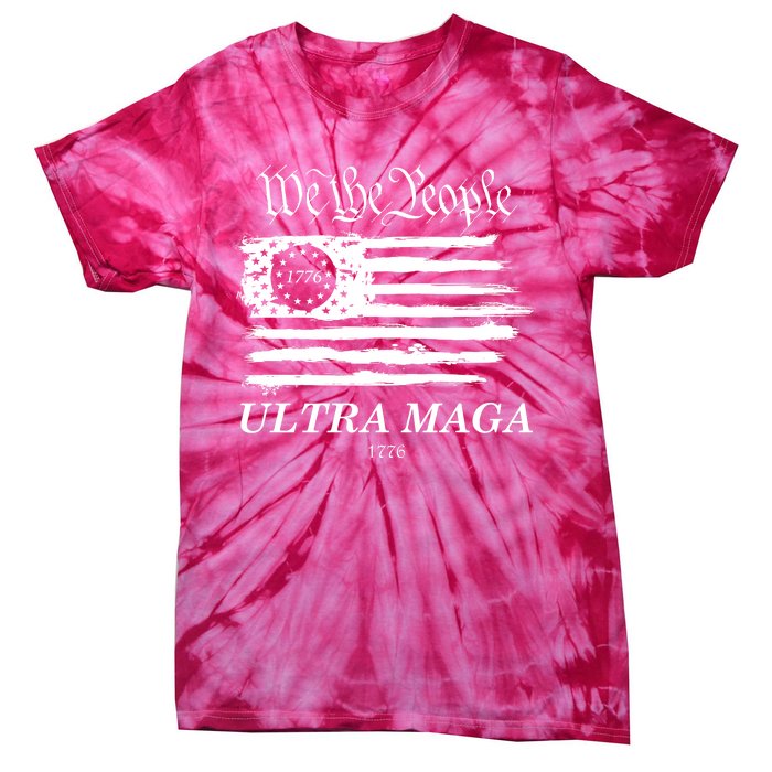 We The People Ultra MAGA Proud Betsy Ross 1776 Flag Tie-Dye T-Shirt