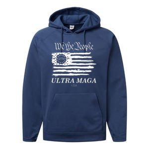 We The People Ultra MAGA Proud Betsy Ross 1776 Flag Performance Fleece Hoodie