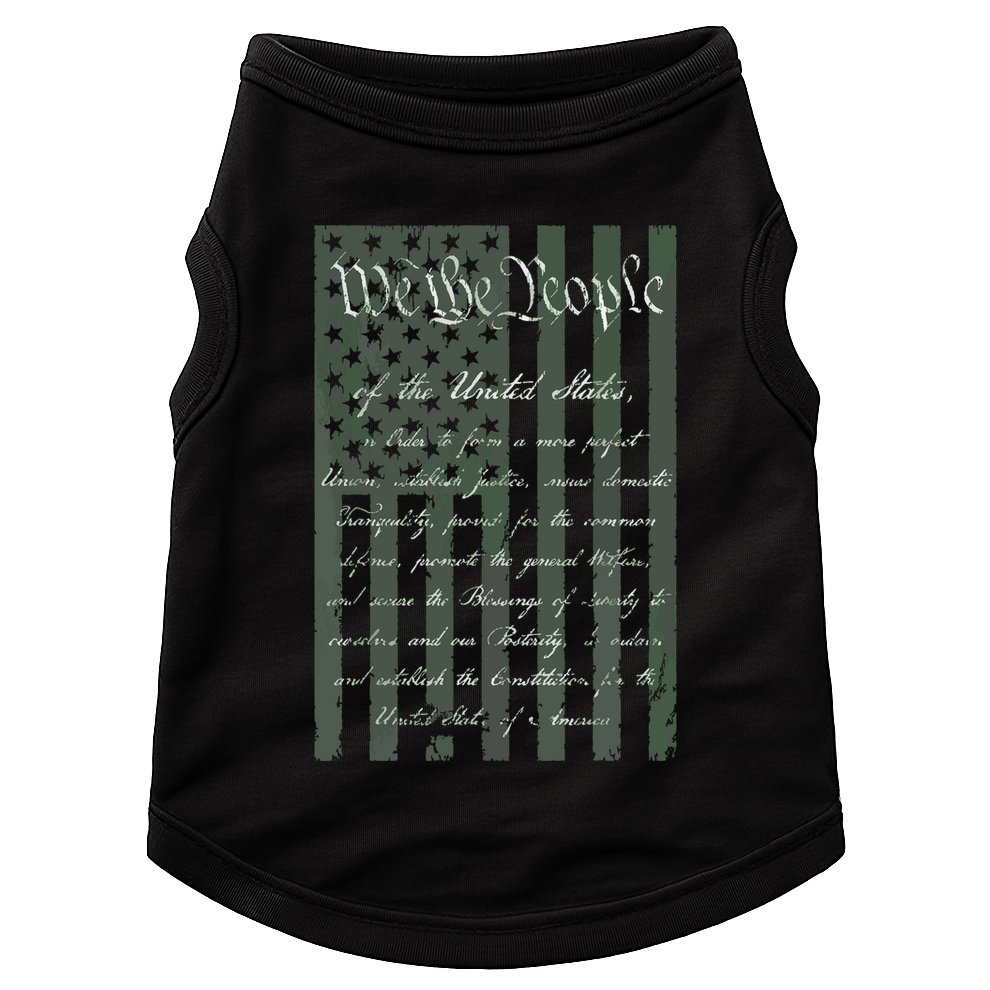 WE THE PEOPLE US CONSTITUTION PREAMBLE UNITED STATES FLAG Doggie Tank
